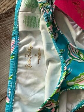 Lilly Pulitzer Turquoise Pink Green Floral Bikini
